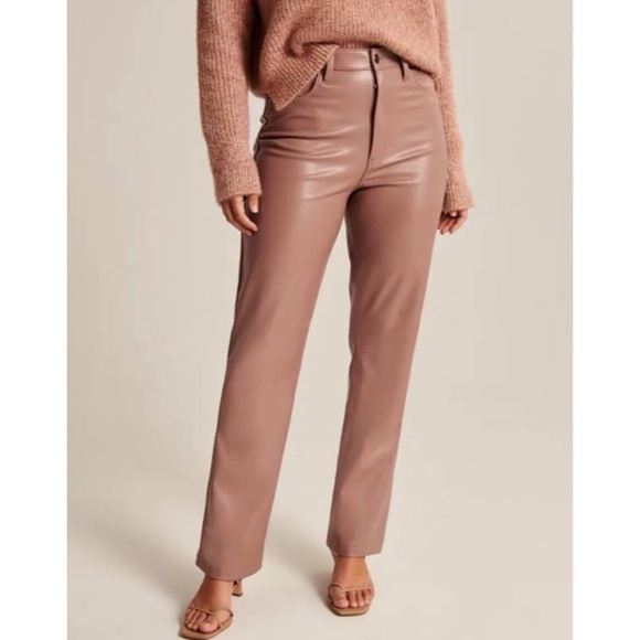 Abercrombie & Fitch Pants - Abercrombie & Fitch Vegan Leather 90s Straight Pant